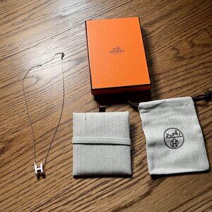 Authentic Brand New Hermes Mini Pop H Pendant Blanc